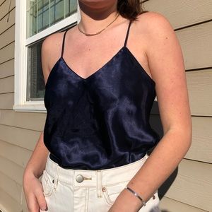 Blue Satin / Silk Slip Top!
